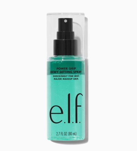 e.l.f. Power Grip Dewy Setting Spray هو بخاخ مثبت للمكياج يمنحه مظهرًا نديًا ومشرقًا. 