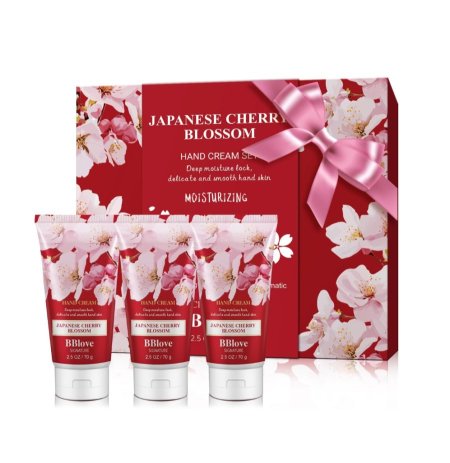مجموعة كريم اليدين برائحة زهرة الكرز اليابانية من بي بلاف – 3 قطع BBlove Japanese Cherry Blossom Hand Cream Set – 3 Pieces