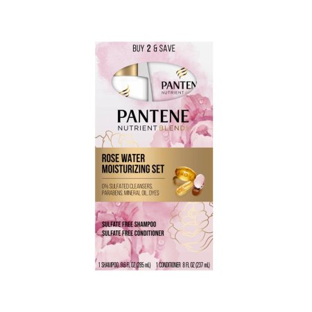 مجموعة بانتين المرطبة للشعر بماء الورد Pantene Nutrient Blends Rose Water Moisturizing Set