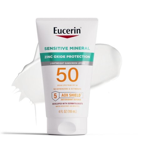 يوسرين واقي شمس معدني للبشرة الحساسة بمعامل حماية 50 Eucerin Sensitive Mineral Zinc Oxide Protection SPF 50