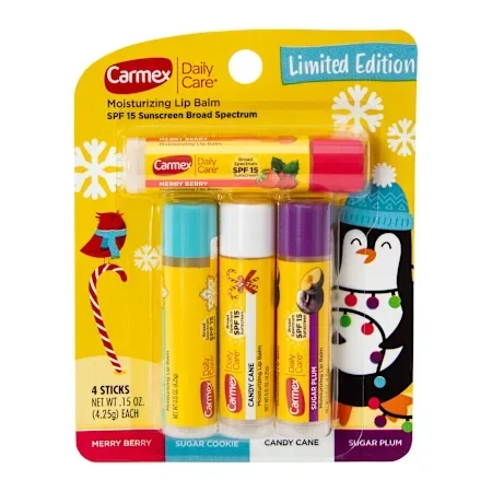 مجموعة مرطبات الشفاه كارمكس للعناية اليومية  (4 مرطبات) Carmex Daily Care Moisturizing Lip Balm (4 Sticks)