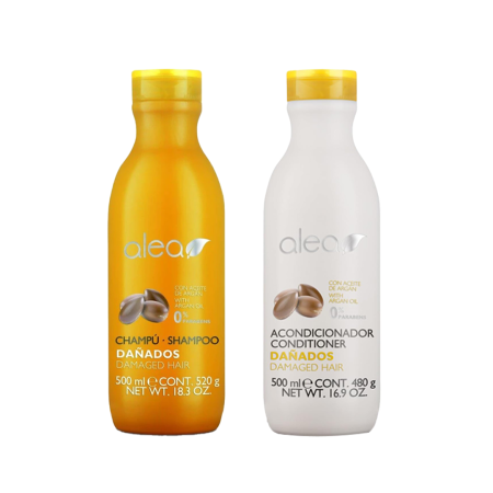 مجموعة شامبو وبلسم  ببروتينات الحرير وزيت الأرغان من أليا 500مل alea shampoo and conditioner 500 ml