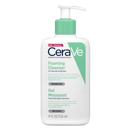 غسول منظف ​​الوجه الرغوي من سيرافي للبشرة العادية إلى الدهنية 236 مل - CeraVe Foaming Facial Cleanser for Normal to Oily Skin 236ml