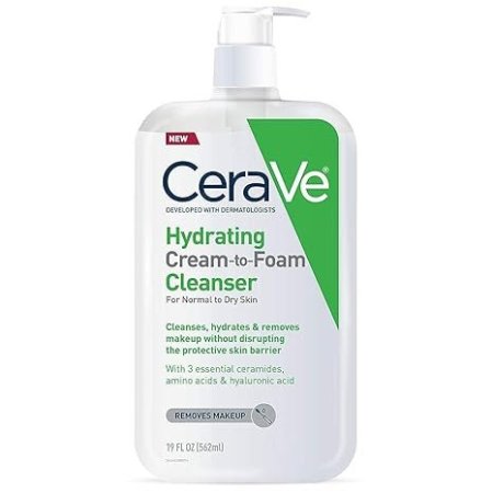 غسول منظف ​​كريمي رغوي مرطب من سيرافي للبشرة العادية إلى الجافة  236 مل - CeraVe Hydrating Cream-to-Foam Cleanser for Normal to Dry Skin 236 ml