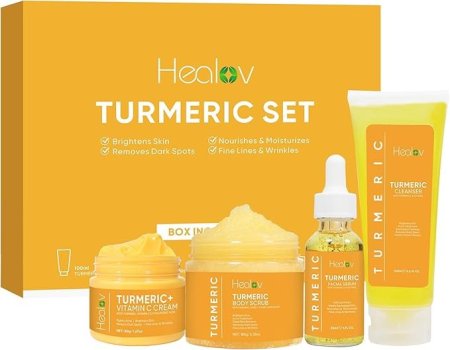 مجموعة العناية بالبشرة والجسم بالكركم من هيلوف - Hellove Turmeric Skin & Body Care Set