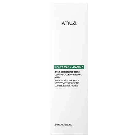 زيت تنظيف البشرة من أنوا بخلاصة الهارتليف وفيتامين E للتحكم بالمسام بحجم ٢٠٠مل Anua Heartleaf Pore Control Cleansing Oil (Heartleaf + Vitamin E)
