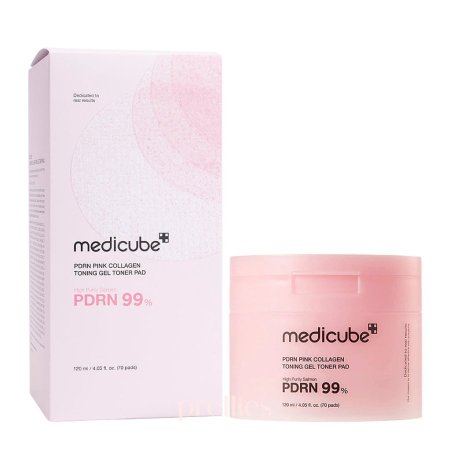 مسحات تونر ميديكوب بي دي آر إن بينك كولاجين تونينغ جل (٧٠ قطعة)  Medicube PDRN Pink Collagen Toning Gel Toner Pad (70pcs)
