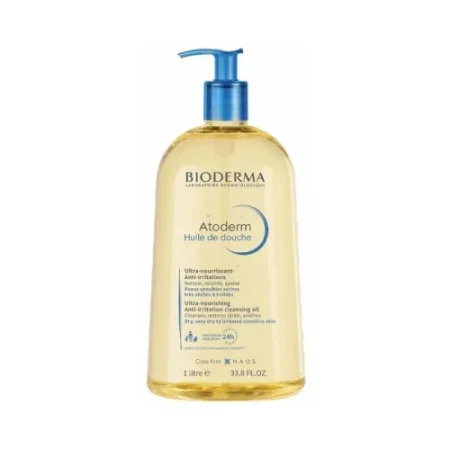 زيت تنظيف مرطّب وملطّف للبشرة من بيوديرما للوجه والجسم 1 لتر - BIODERMA Atoderm Huile de Douche 1L