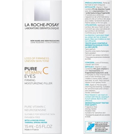 كريم  مرطب حول العين من لا روش بوزيه بيور بخلاصة فيتامين سي 15 مل La Roche-Posay Pure Vitamin C Eyes – Firming Moisturizing Filler 15ml