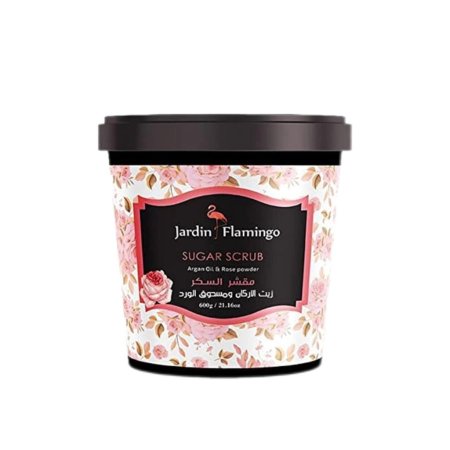 جاردن فلامنجو مقشر السكر - زيت الأركان و مسحوق الورد  بحجم 600 غ - Jardin Flamingo Sugar Scrub - Argan Oil & Rose powder 600 g