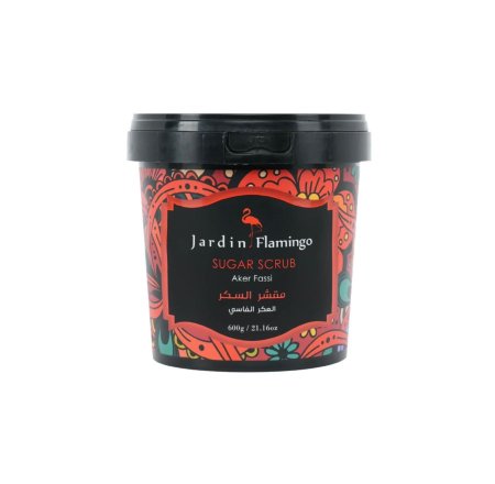 مقشر السكر برائحه العكر الفاسي من جاردن فلامينجو بحجم 600 غ -  sugar scrup aker fassi by jardin flamingo 600 g