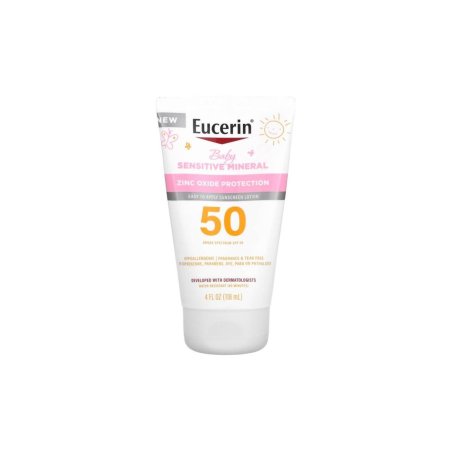 يوسرين بيبي كريم واقي شمس للأطفال بمعامل حماية SPF 50 حجم 118 مل - Sensitive Mineral Zinc Oxide Protection Sunscreen Lotion SPF 50