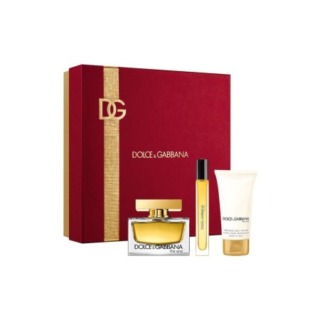 طقم عطر دولتشي آند غابانا ذا ون للنساء (أو دي بارفان 75 مل + بخاخ سفر 10 مل + لوشن جسم معطر 50 مل) Dolce & Gabbana The One Eau De Parfum Set (EDP 75ml + EDP Travel Spray 10ml + Perfumed Body Lotion 50ml)
