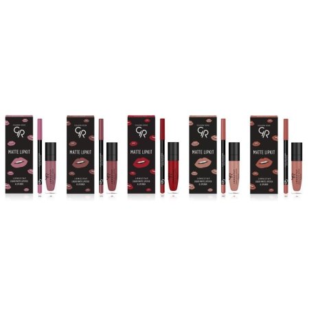 احمر الشفاه وقلم تحديد الشفاه من جولدن روز GOLDEN ROSE MATTE LIPKI LIQUID MATTE LIPSTICK & LIPLINER