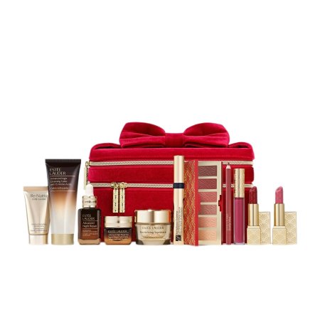 مجموعة استي لودر الحصرية  تألقي مع 8 مستحضرات فاخرة + حقيبة مخملية Estée Lauder Exclusive Beauty Collection – 8 Luxury Favorites + Velvet Case