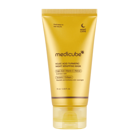 ماسك ليلي مغلف للبشرة بحمض الكوجيك والكركم من ميديكيوبي 75مل -  Medicube Kojic Acid Turmeric Night Wrapping Mask