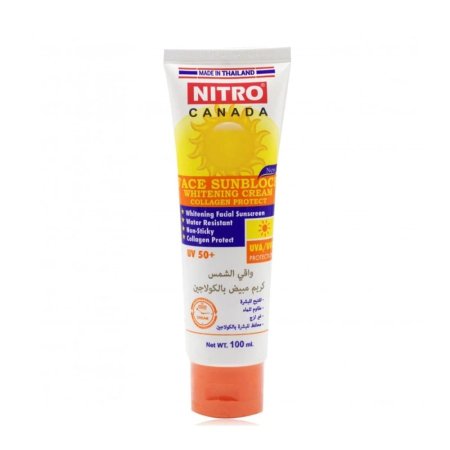 NITRO CANADA Face Sunblock Whitening Non-Sticky Cream Collagen Protect UV 50 plus 100ml