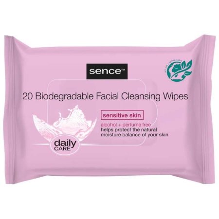 sence 20 Biodegradeble Facial Cleansing Wipes