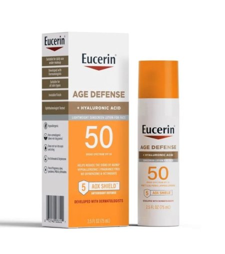 AGE DEFENSE + HYALURONIC ACID LIGHTWEIGHT SUNSCREEN 50