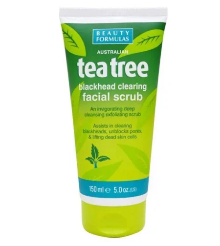 BEAUTY FORMULAS TEA TREE BLACKHEAD CLEARING FACIAL SCRUB 150ML