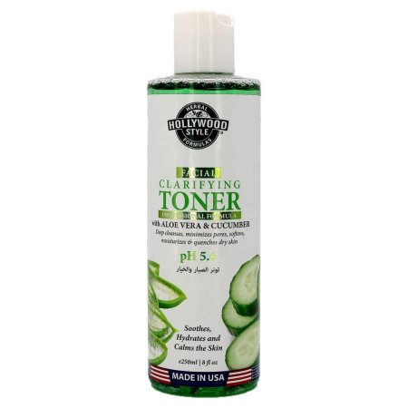 Hollywood Style Facial Clarifying Toner With Aloe Vera & Cucumber 250ML