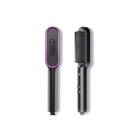 فرشاة تمليس الشعر من تايمو Tymo Ring لفرد وتنعيم الشعر -  Tymo Ring Hair Straightener Brush – Fast Heating, 5 Heat Levels, Auto-Off, Dual Voltage