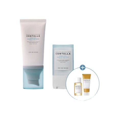 مجموعة العناية الشمسية المثالية بسنتيلا مدغشقر سكين 1004 مكونة من ٤قطع - SKIN1004 Madagascar Centella Perfect Sun Care Kit