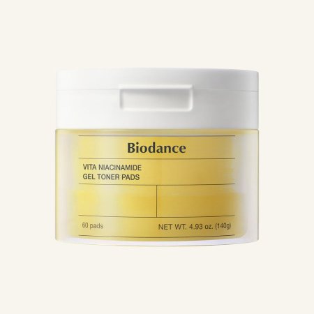بيو دانس فيتا نياكيناميد جل تونر بادز (٦٠ مسحة تونر) - Biodance Vita Niacinamide Gel Toner Pads