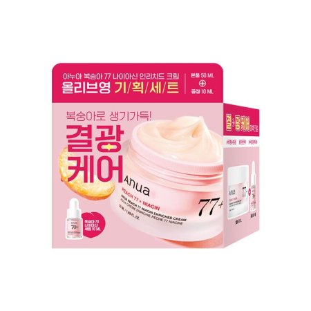 مجموعة كريم وسيروم الخوخ من انوا لإشراقة صحية وترطيب عميق Anua Peach 77 + Niacin Enriched Cream & Peach 70 + Niacin Serum