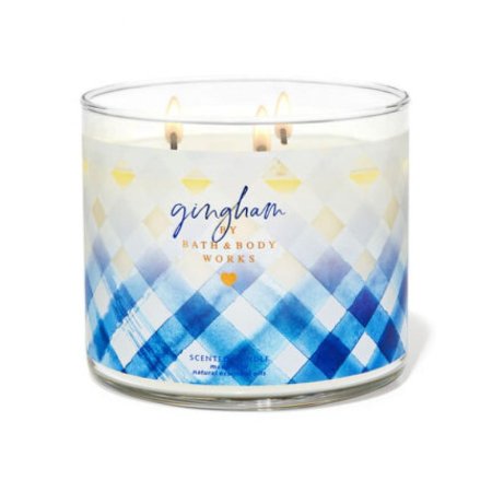 Bath & Body Works and NEW Gingham 3 Wick Candle  Burn Time of 25-45 Hours