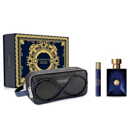 مجموعة عطور فيرزاتشي بور أوم ديلان بلو للرجال 3 قطع - Versace Pour Homme Dylan Blue Eau de Toilette 3 Piece Gift Set for Men