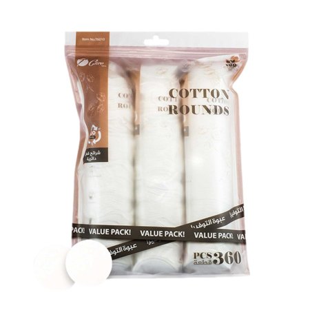 شرائح قطن ناعمة متعددة الاستخدام عبوة التوفير (360 قطعة) - Soft Cotton Rounds Value Pack (360 PCS)