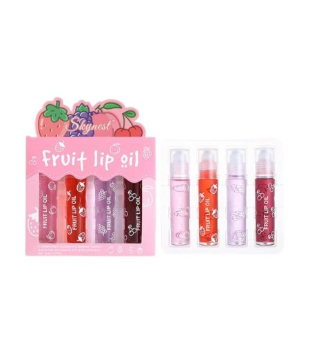 مجموعة زيوت الشفاه بالفواكه من دراغون راني 4 قطع × 8 مل - Dragon Ranee Fruit Lip Oil Set