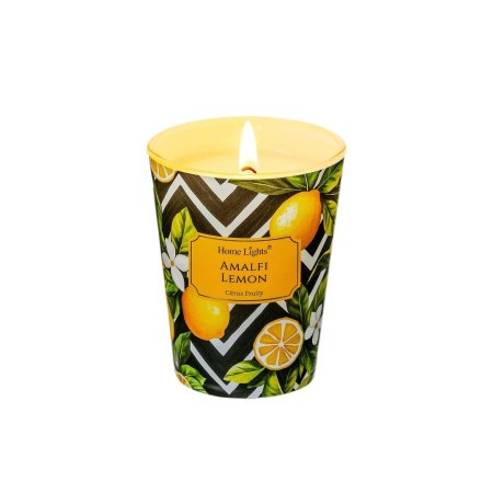 هوم لايتس شمعة معطرة بعبير الليمون من أمالفي، 190 غرام فتيل واحد - HomeLights Large Jar Candle Amalfi Lemon