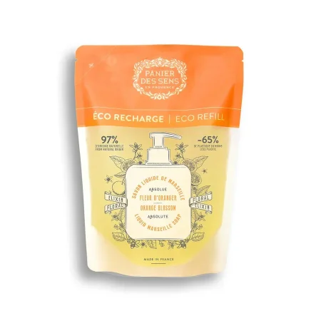 صابون مارسيليا السائل بزهر البرتقال عبوة إعادة تعبئة ٥٠٠مل - Panier des Sens Liquid Marseille Soap Orange Blossom